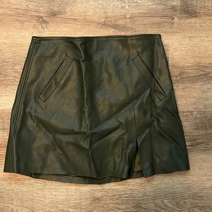 Blank NYC Green Leather Skirt